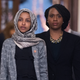 (l-r) Ilhan Omar, D-Minn., and Ayanna Pressley, D-Mass., leave the Senate floor in the Capitol after a vote on a continuing resolution to re-open the government which failed, on Thursday, January 24, 2019.
